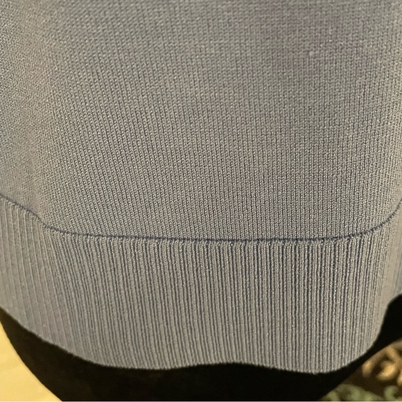 Chaus short sleeve open front cardigan, shawl collar, light blue, size L - Picture 5 of 9